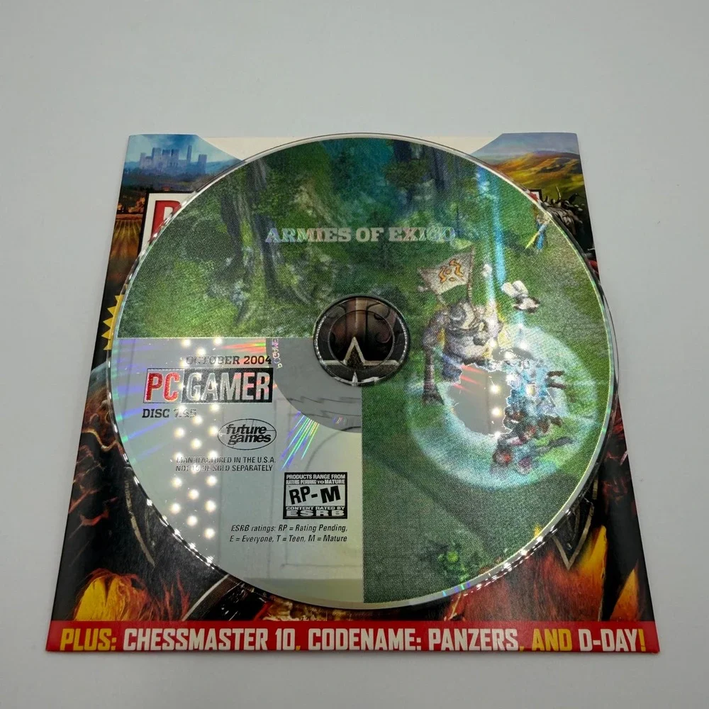 PC Gamer Demo Disc October 2004 Armies of Exigo Chessmaster 10 Retro PC Game CD